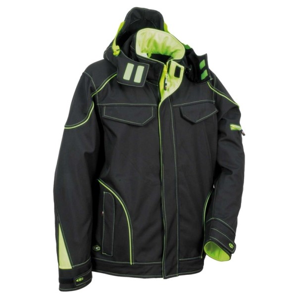 GIACCA SOFTSHELL COFRA TECKA 300 GR/MQ NERO/LIME TG 58
