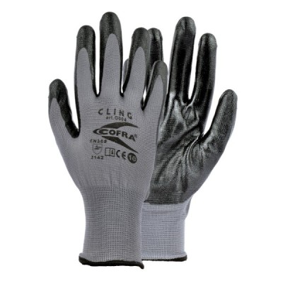 GUANTI COFRA CLING NITRILE TG 10 NERO/GRIGIO