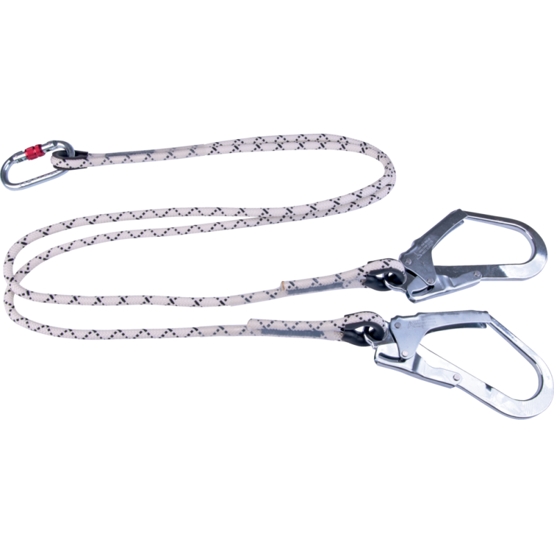 CORDINO DI SICUREZZA DOPPIO+MOSCHETTONE