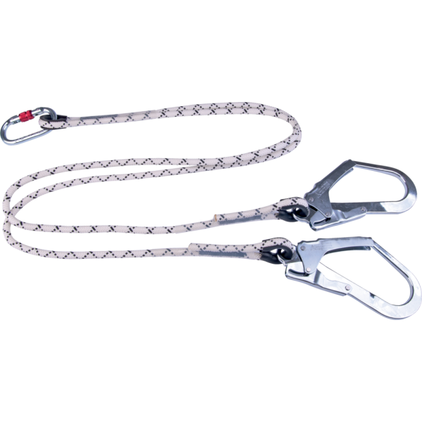 CORDINO DI SICUREZZA DOPPIO+MOSCHETTONE