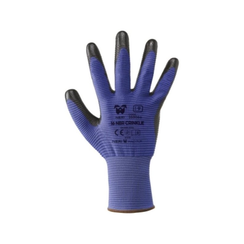 GUANTO NBR CRINKLE TG 9 POLIESTERE NITRILE CON POLSINO