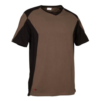 T-SHIRT COFRA AZAGRA TG XXL FANGO/NERO COTONE 140GR/MQ