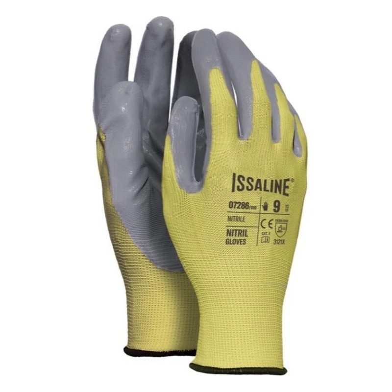 GUANTI POLIESTERE SPALMATO NBR GIALLO CONFEZIONE 12 PAIA